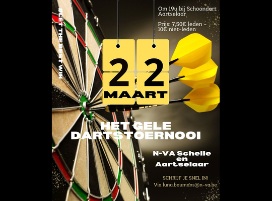 Affiche Gele Dartstoernooi