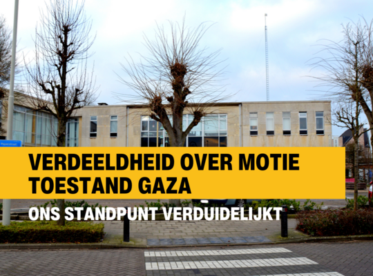 Verdeeldheid over motie Gaza Verdeeldheid over motie Gaza